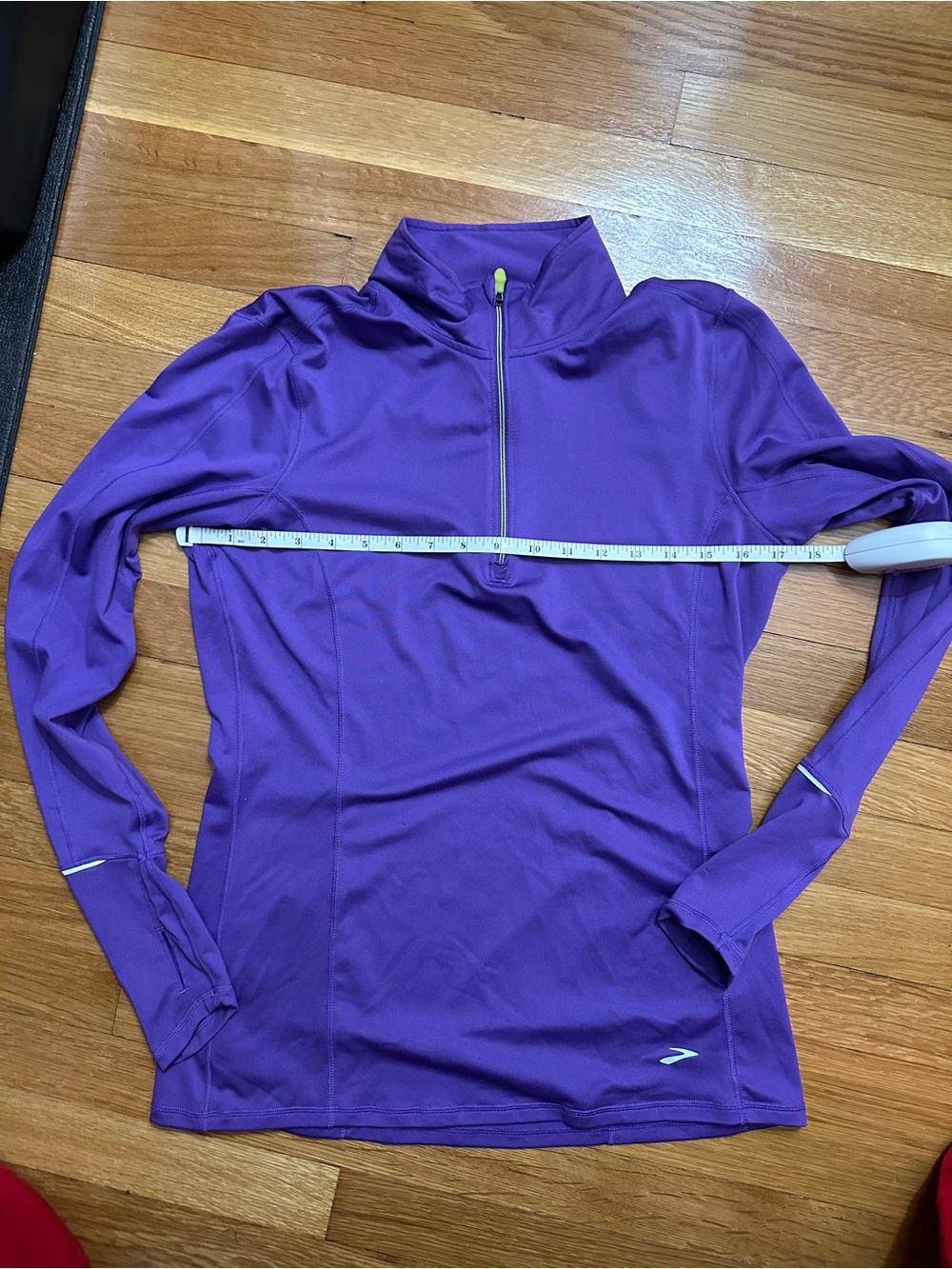 Brooks Purple Long-Sleeve Quarter-Zip Running Top size medium - Picture 2 of 5